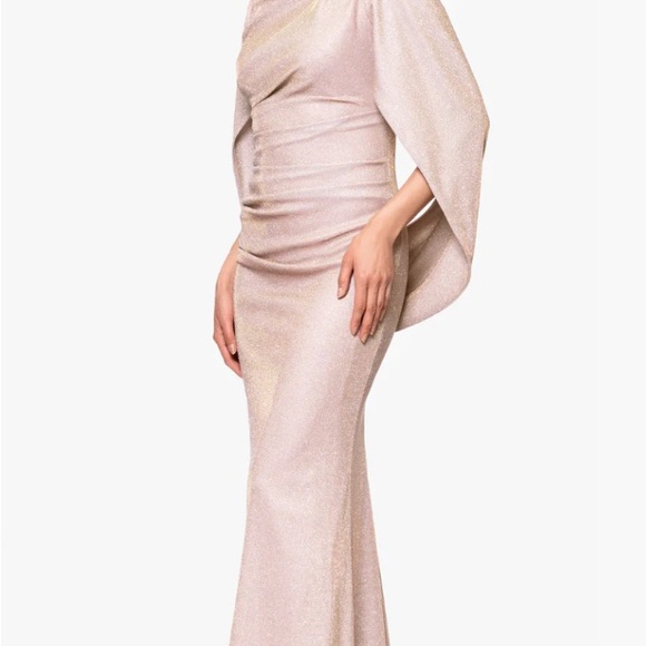 Betsy & Adam GRACIE" GALAXY KNIT GLITTER DRAPED GOWN Size 4 and6 NWT Retail$299 - Picture 11 of 14
